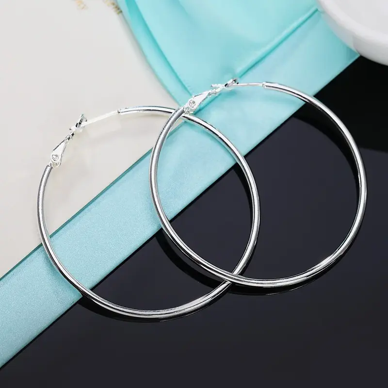 Diameter 5-8cm Wholesale 925 Sterling Silver Earrings for Women Lady Girl High Quality Fashion Classic Jewelry