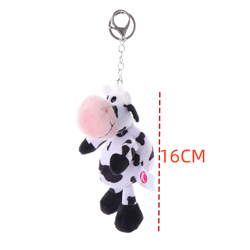 1PC Cute Cartoon Calf Cow wypchana pluszowa lalka 13cm wypchana krowa zwierzęta brelok wisiorek torba na prezent telefon DIY dekoracja
