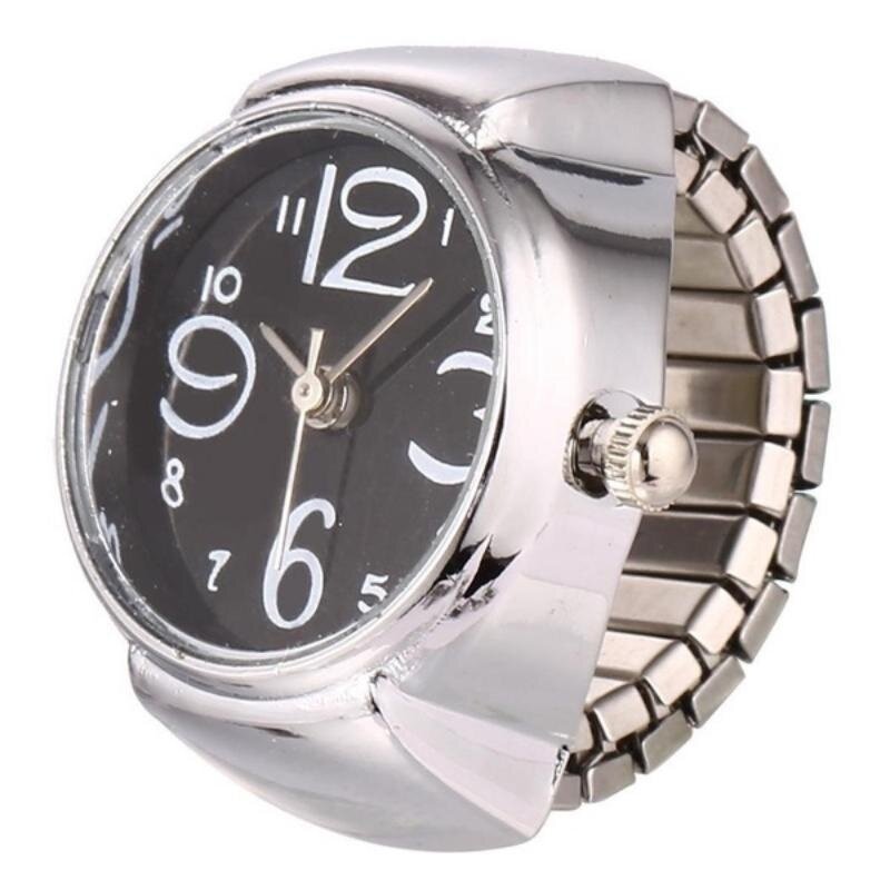 นาฬิกาควอตซ์ทรงกลมยืดหยุ่นสำหรับผู้ชายผู้หญิงนาฬิกาคู่รักแฟชั่นสำหรับแหวนใส่นิ้ว