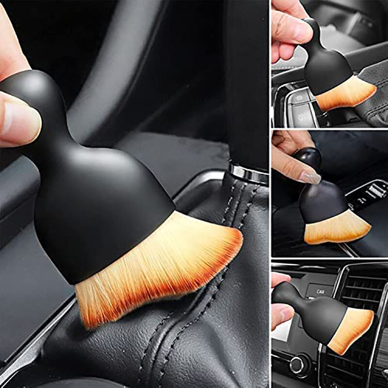 カバー付きの車内クリーニングブラシ,車内用の柔らかい毛工具
