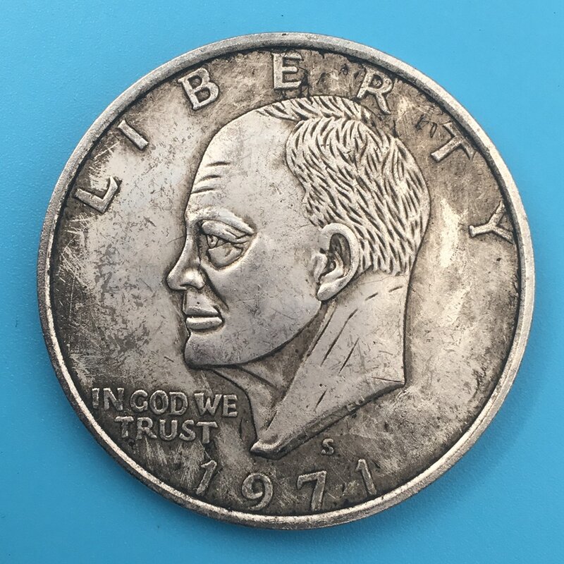 เหรียญเพอร์ทตี้เซนฮาวร์เสรีภาพ1971เหรียญครึ่งดอลลาร์สนุกศิลปะ/เหรียญตัดสินใจไนท์คลับ/กระเป๋าที่ระลึกนำโชค + ถุงซานตา