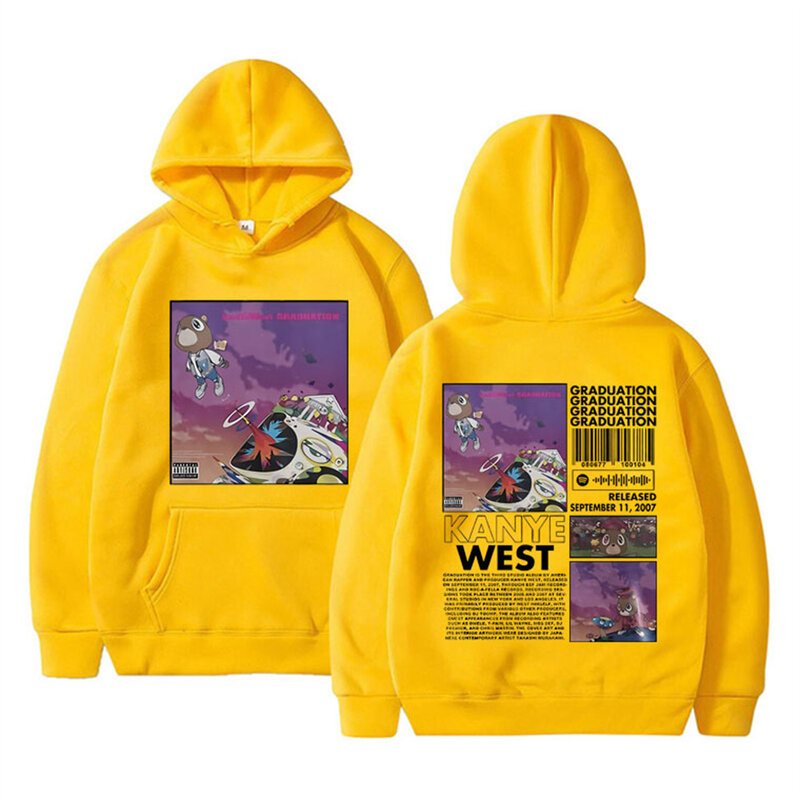 Herbst Winter Herren Hoodies Rapper Kanye West Abschluss gedruckt Hoodie lässig Unisex Streetwear Hop Sweatshirt y2k Kleidung