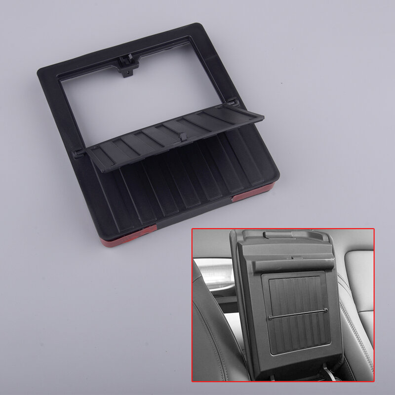 Black Plastic Car Center Console Armrest Organizer Hidden Storage Box Case Tray Fit for Tesla Model 3 Y 2021 2022 2023