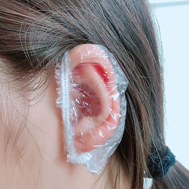 100 Stück Einweg-Ohren schützer Friseur Ohren schützer wasserdicht klarer Gehörschutz Bad Dusche Ohren schützer Kappe Reinigungs zubehör