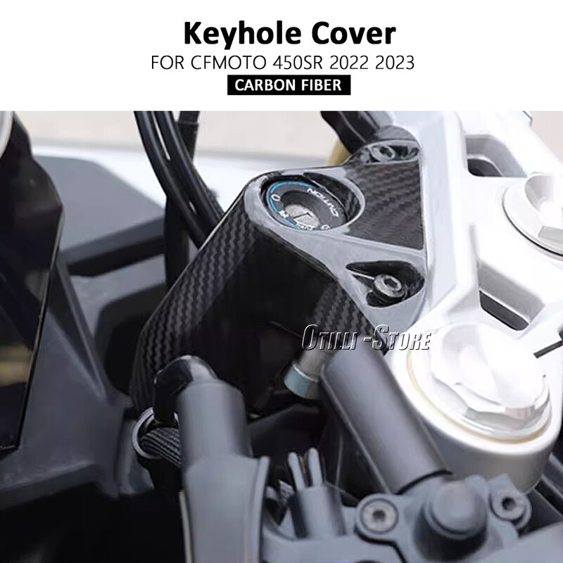 Per CFMOTO 450 SR 450SR 450sr 2022 2023 accessori moto copertura anteriore porta Keyhole Guard plastica fibra di carbonio
