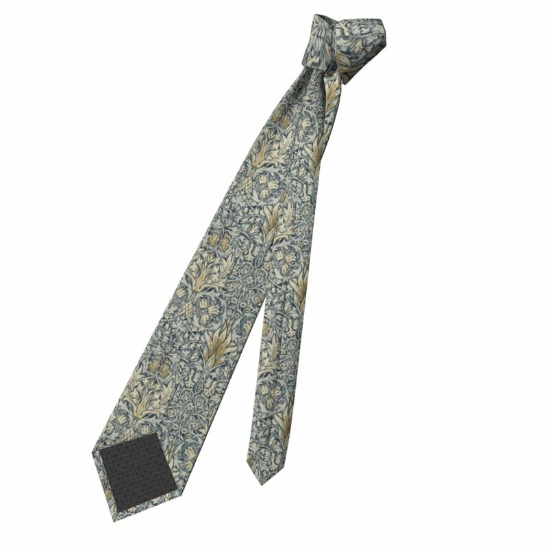 الكلاسيكية وليام موريس ربطة العنق للرجال ، نمط Snakeshead ، الحرير حسب الطلب ، خمر نسيج الزفاف التعادل
