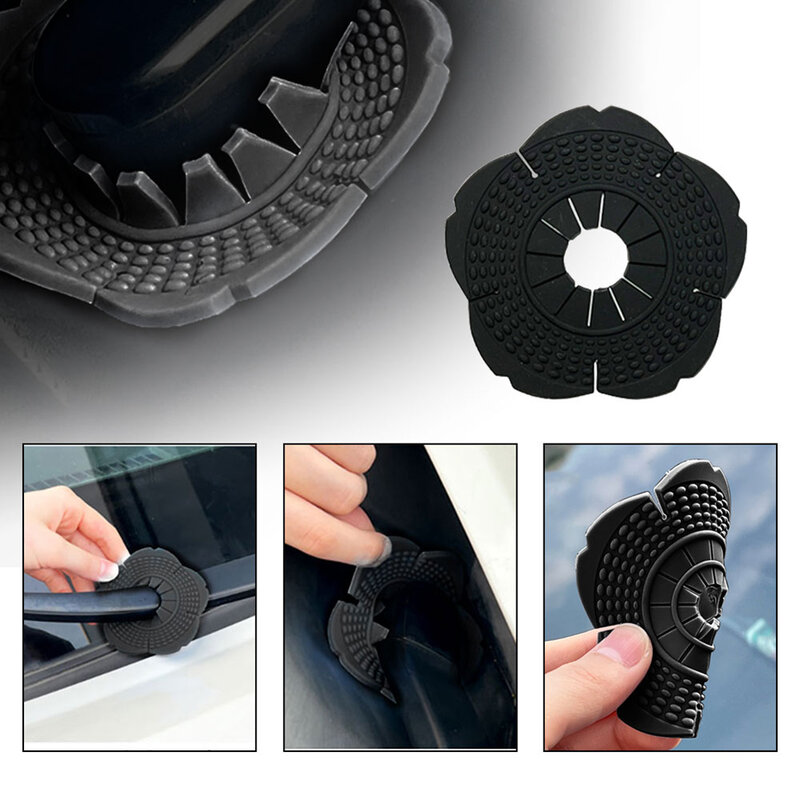 Car Silicone Wiper Hole Protection Cover Set, pára-brisa Protector, Dustproof Acessórios, 7.4x3.5cm, 2Pcs