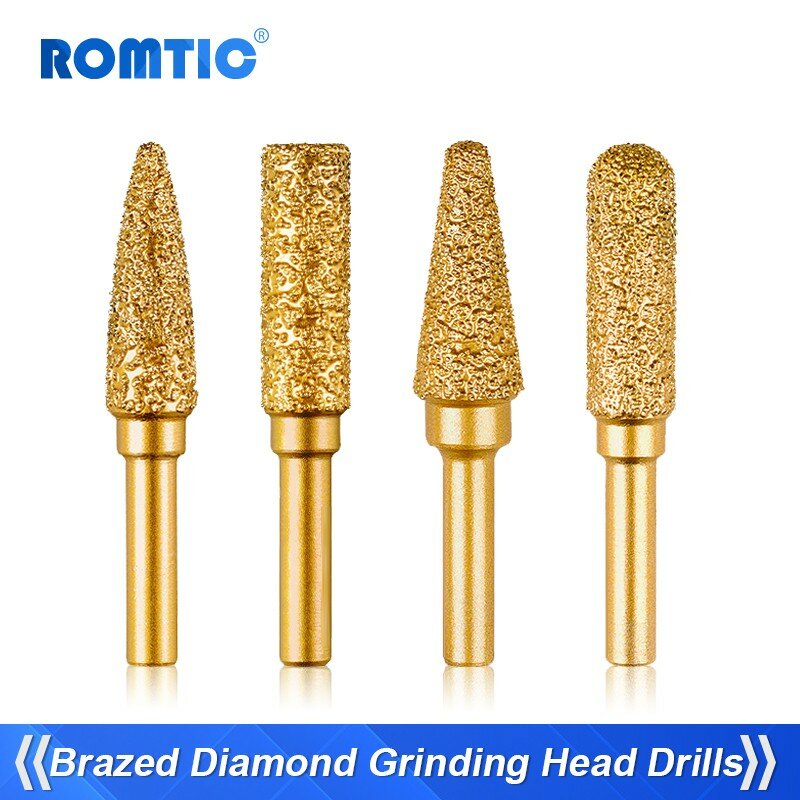 ROMTIC-رأس طحن معدني ، ملف دوار سبيكة ، لقم حفر الرمل الصلب ، طاحونة كهربائية الماس ، أدوات الحفر اليدوية