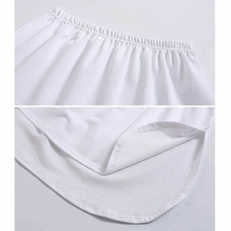 Splitting Half-Length Hemline A-line Skirts Layering Fake Top Mini Skirt Women Slips False Layers