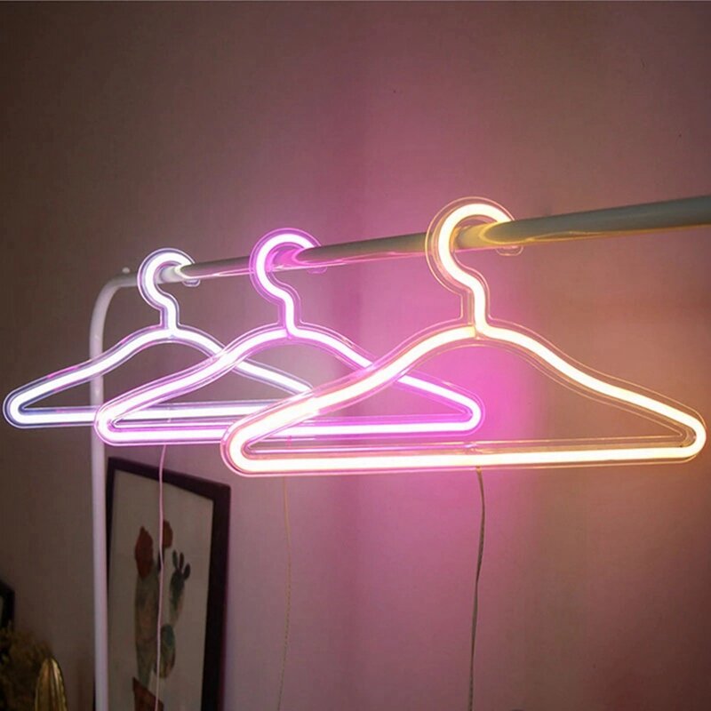 Lampu LED pakaian berdiri USB bertenaga lampu malam gantungan untuk kamar tidur rumah pakaian pernikahan dekorasi dinding seni