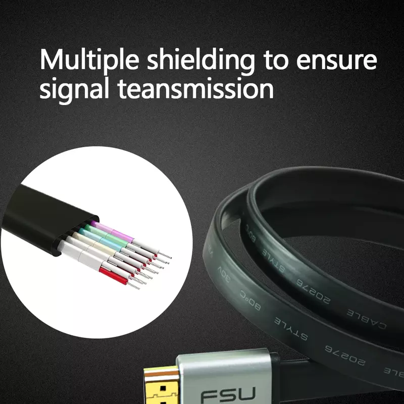 FSU câble compatible HDMI 4K x 2K haute vitesse 2.0 câble compatible HDMI 3D 1080P HD pour TV PS3/4 projecteur 0.5m 1m 1.5m 2m 3m