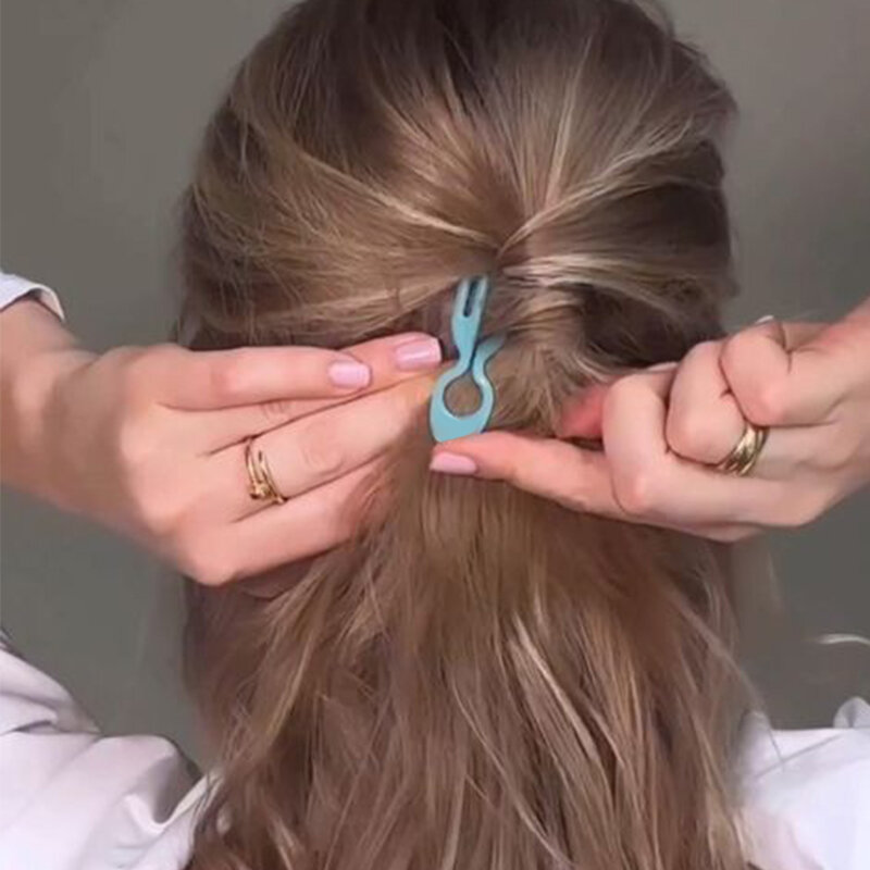Jepit rambut gelombang berbentuk U Amerika untuk wanita, aksesori rambut kepang modis desain kreatif hiasan kepala wanita