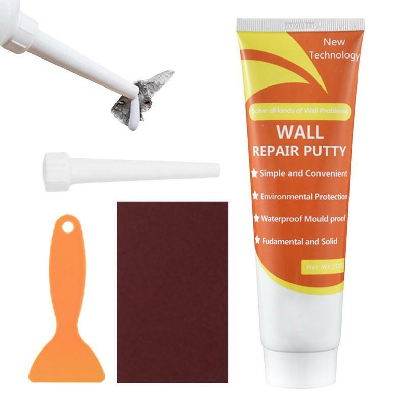 Wall Repair Paste Agent Cream, Kit de reparo de drywall com raspagem, Ferramenta de reparo de armadilhas de vazamento, Enchimento de rachadura multiúso, 250g