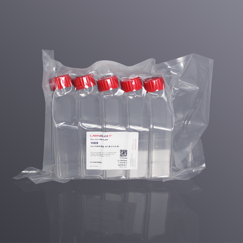 LABSELECT Cell culture bottle, 75c㎡ Cell Culture Flask, With vented cover, No Treated, 5 pieces/pack, 13222