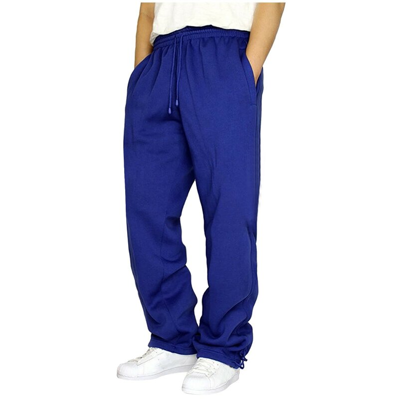 Men's Cargo Pants Drawstring Casual Sports Trousers Straight Joggers Sweatpants Fashion Solid Color Long Pants Pantalones