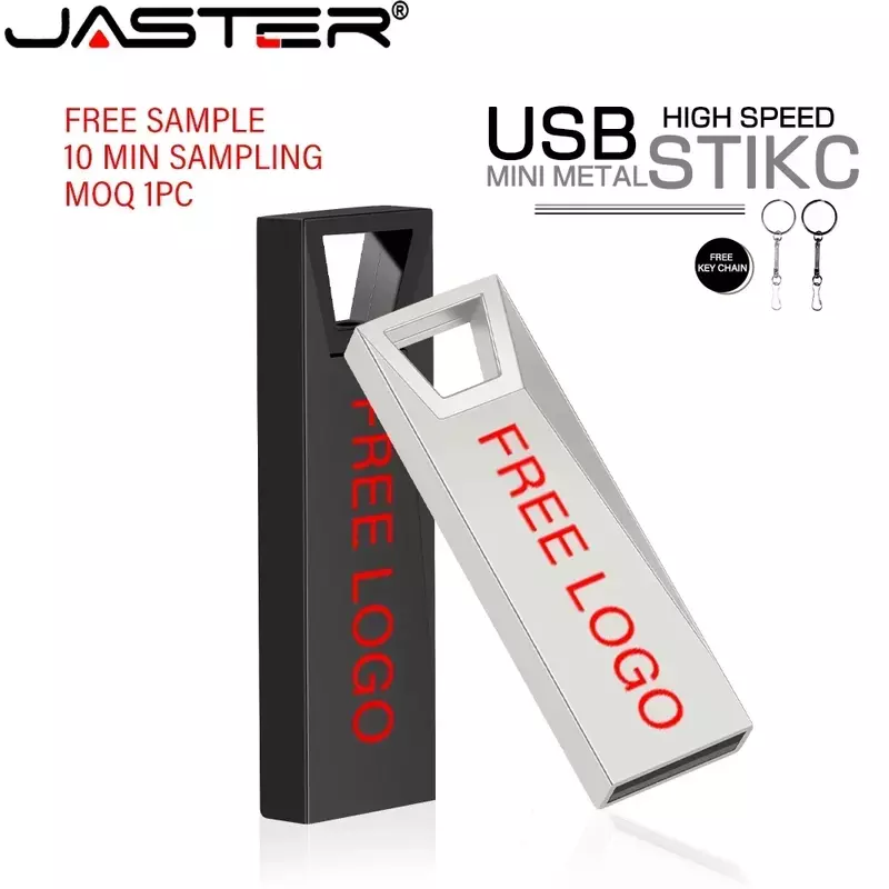 Jaster ฟรีโลโก้ที่กำหนดเองหน่วยความจำ128GB แบบมีรูบนไดรฟ์ปากกาทรงสี่เหลี่ยมคางหมูพร้อมกล่องกระดาษ64GB ของขวัญสุดสร้างสรรค์ USB แฟลชไดร์ฟ32GB