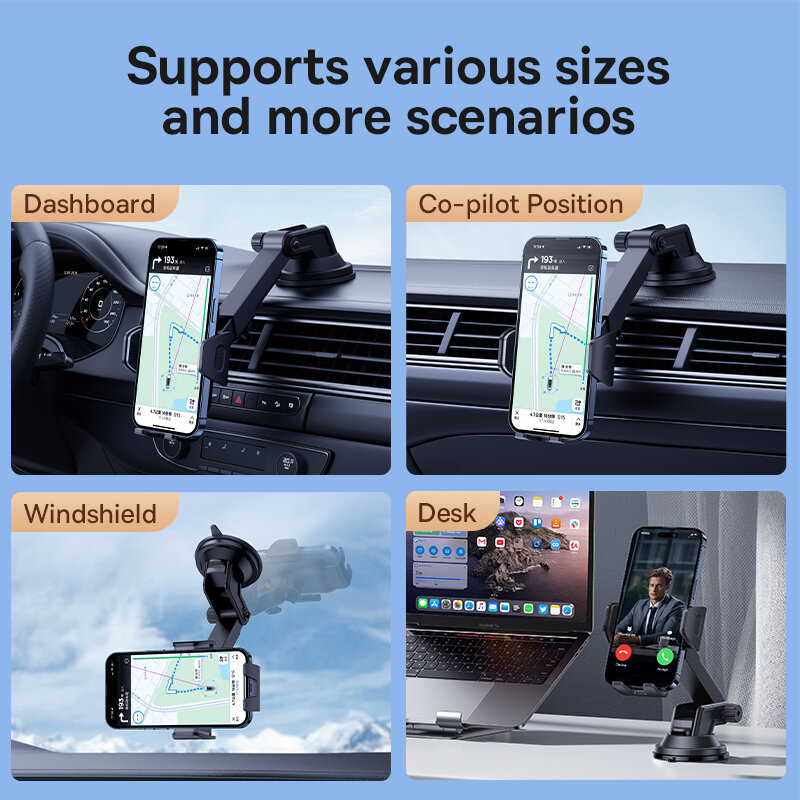 Автомобильный держатель для телефона Baseus на присоске для приборной панели, ветрового стекла, вентиляционного отверстия, автомобильный держатель, зажим для iPhone Pro Max, X, Xiaomi, Huawei, Samsung
