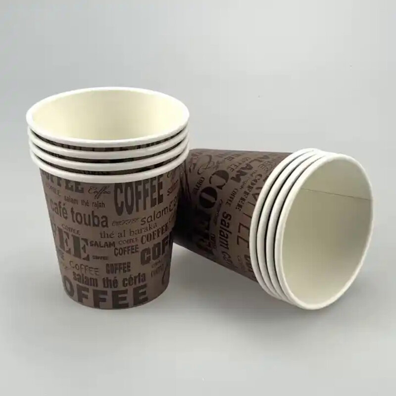 Prodotto personalizzato logo personalizzato bicchieri di carta usa e getta biodegradabili da 6 once per caffè