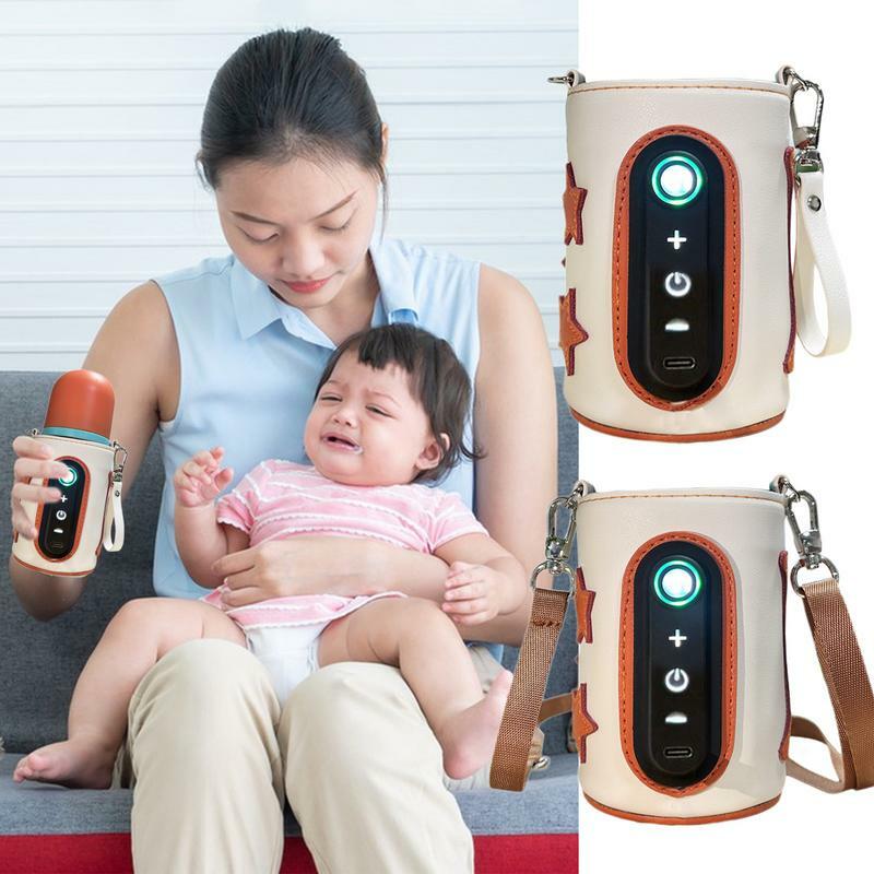 Efficient Baby Bottle Warmer Universal Digital Display Nursing Bottle Heater Portable Baby Milk Heat Keeper For Outdoor Travel