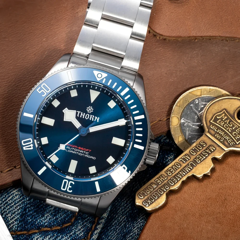 Dorn 39mm Titan Uhr Männer Hommage Vintage pt5000 Uhrwerk automatische Saphirglas c3 super leuchtende 200m wasserdichte Uhr