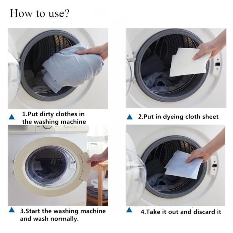 100 Stück Farb absorptions papier Farb fänger blatt Anti-Stoff gefärbte Blätter Wäsche Farbe laufen Blatt in der Waschmaschine entfernen