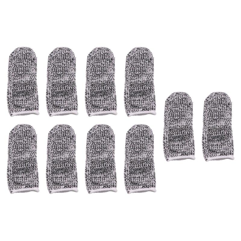 Luvas de compressão antiderrapantes para dedo, proteção de nylon para jardinagem, 10pcs
