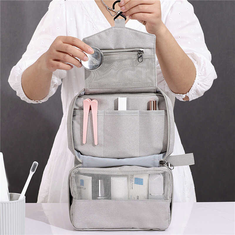 Uomo donna Hanging Cosmetic Bag multifunzione Travel Organizer Toiletry Wash Make up Storage Pouch estetista borsa per il trucco pieghevole