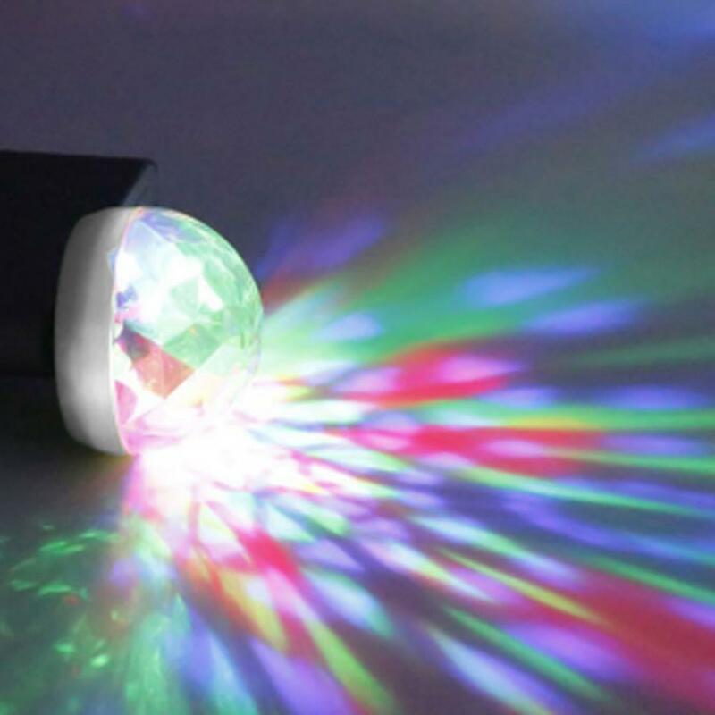 Цветной светодиодный мини-светильник со звуковой активацией для дискотеки, USB, светодиодный сценический светильник для диджея, праздничный шар, красочный светильник для бара, клуба светильник с голосовым управлением