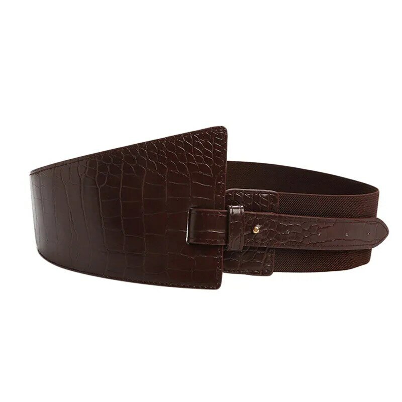 Luxury Ladies Wide Belt Elastic Vintage Buckle Leather Wide Fashion Wild Pin Buckle Women's Belt Waist Seal Belt