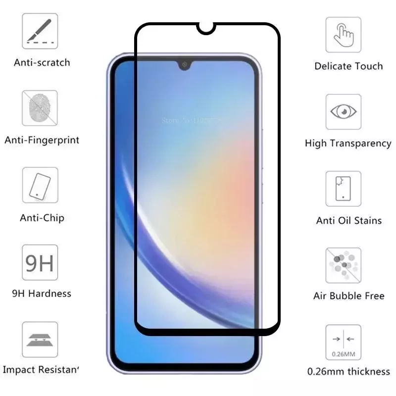 Protector de pantalla transparente HD para móvil, vidrio templado para Samsung Galaxy A14, A04, A04e, A24, A34, A54, F14, M14, 4G, 5G, película, 2 unidades