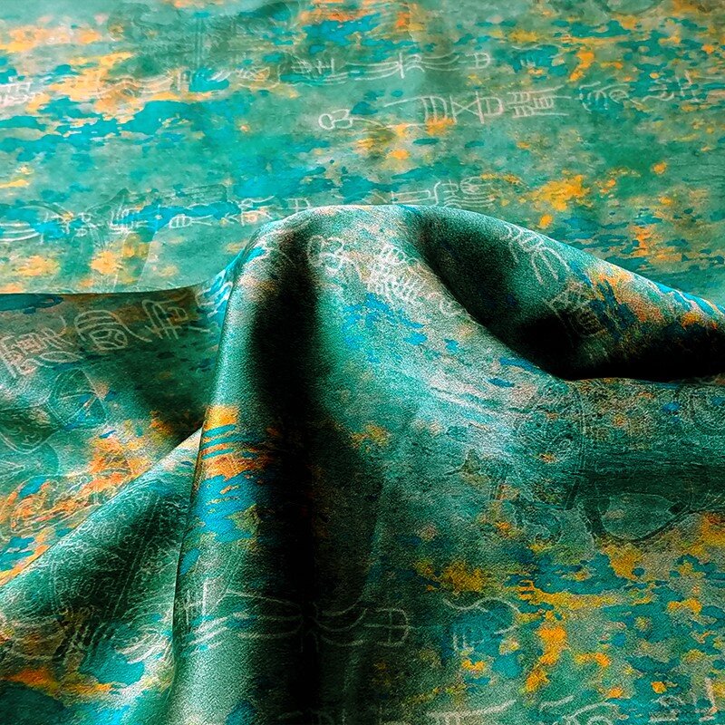 40 M Fragrant Yarn Heavy Satin 100% Mulberry Silk Fabric Skirt Coat National Style New