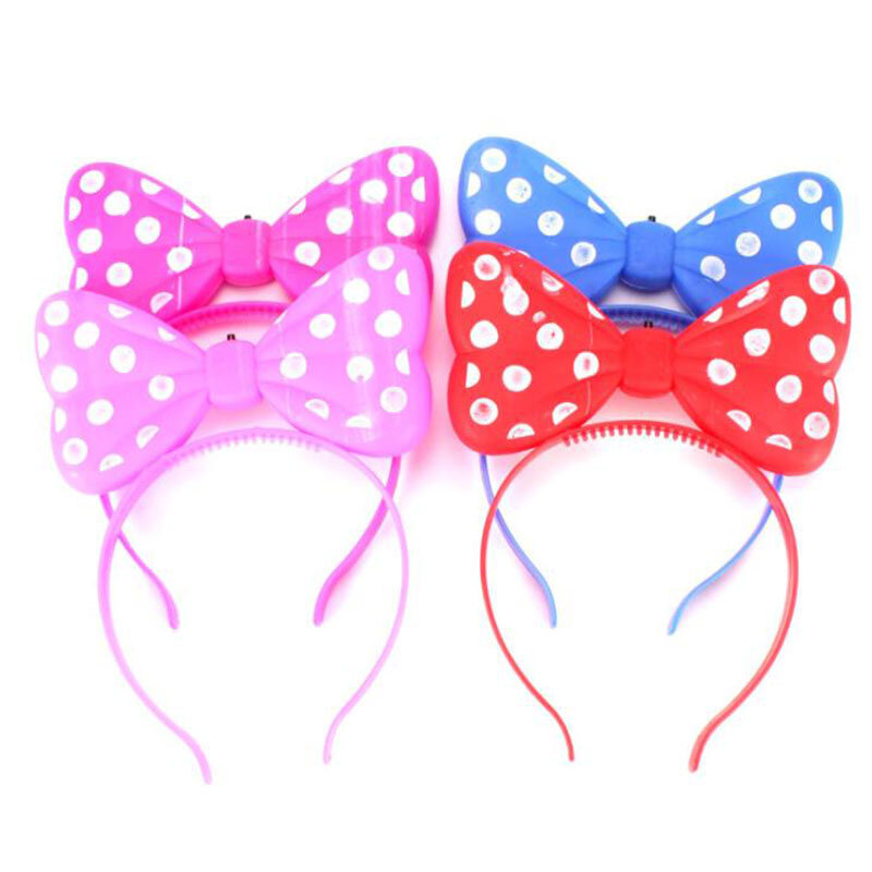 Kid Children luminous Cotton Girl Lovely Headband Pink bowknot Head Holiday Adult Kids Hairband Christmas Gift Play House Toy