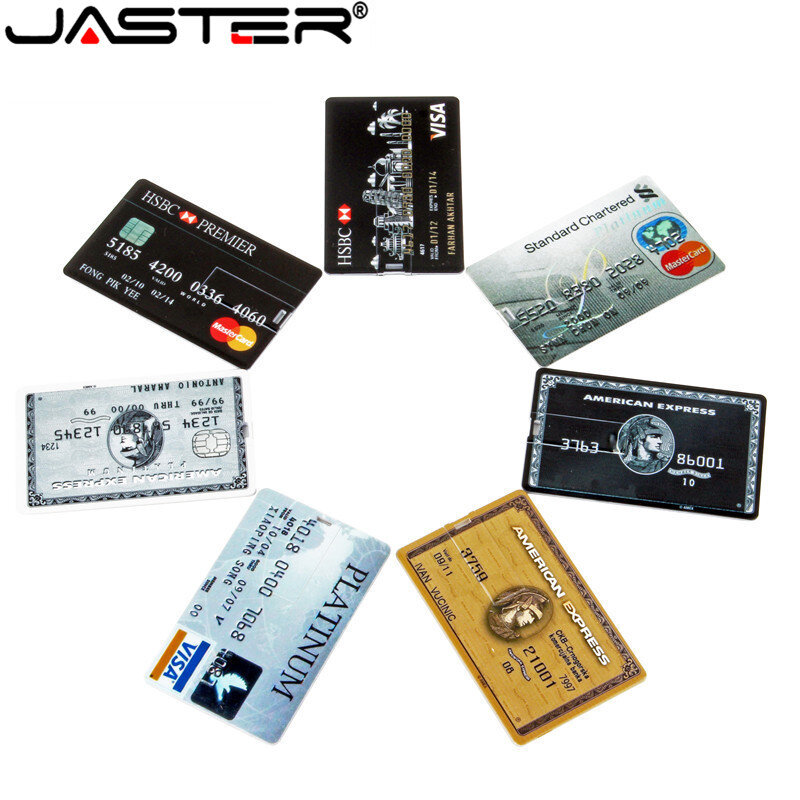 JASTER โลโก้ลูกค้า Super Slim USB 2.0แฟลชไดรฟ์32GB ไดรฟ์ปากกา4G 8G 64G Bank Card รุ่น Memory Stick
