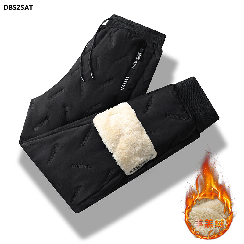 Cashmere masculino legged calça casual, algodão puro calças de pelúcia, esportes de inverno, plus size L-5XL, 7XL, 6XL