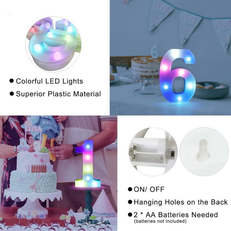 Wall Display Lights Colorful Led Number Lights with Remote for Party Wedding Birthday Decoration 16 Colors 4 Flashing Modes Led