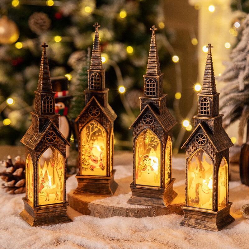 مصباح زينة عيد الميلاد مضيئة ، منزل الحلي ، ضوء شمعة الإبداعية ، عطلة جو فانوس ، هدية