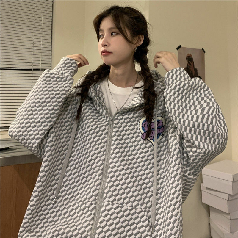 2022 new sweater women's trendy ins spring design sense niche loose vibe style coat tops women's outer wear