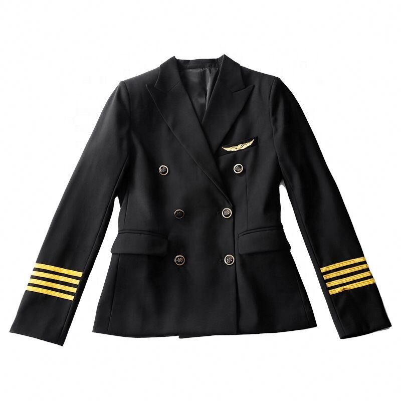 Pilot Captain seragam penerbangan pakaian kerja wanita, setelan jaket Dan celana untuk resepsi Hotel