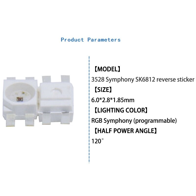 SMD 픽셀 LED 칩, 개별 주소 지정 가능, 풀 컬러 DC 5V, SK6812 MINI-E RGB (WS2812B 유사), SK6812 3228, 100 개