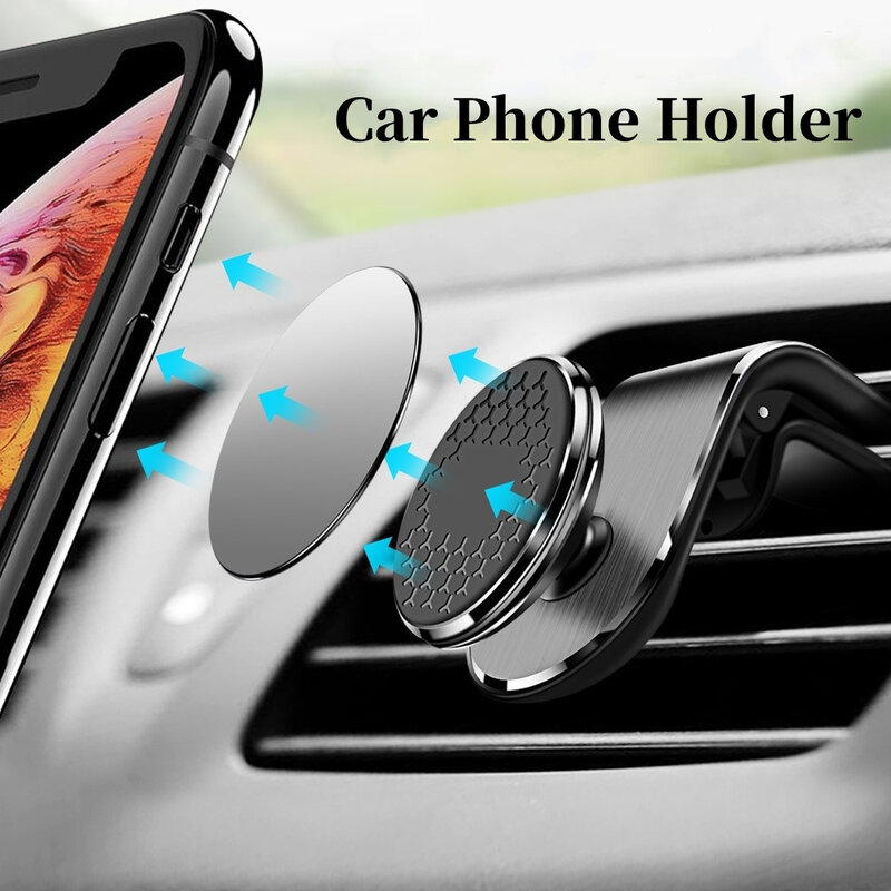 Soporte magnético de teléfono para coche, montaje de Clip de ventilación de aire, rotación de teléfono móvil, GPS, para Xiaomi, Mi, Huawei, Samsung