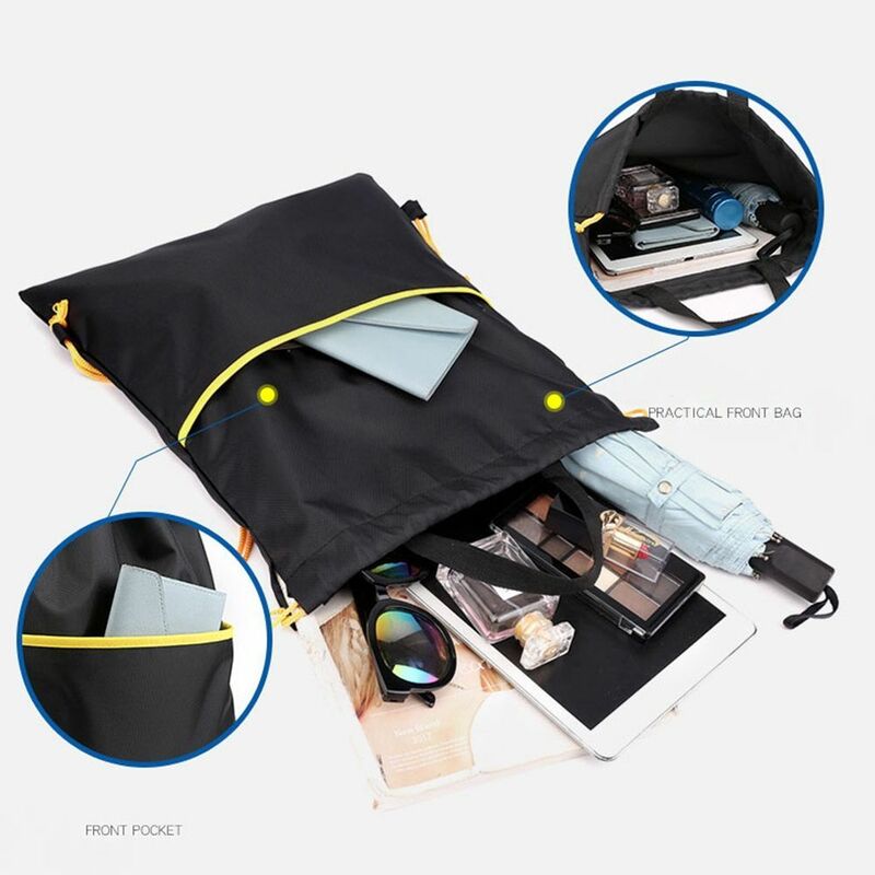 Borsa portatile con coulisse all'aperto moda viaggio sport Nylon impermeabile leggero zaino tasca Bundle per uomo donna studenti