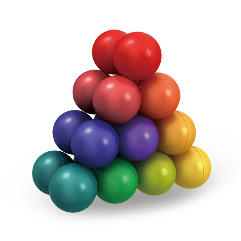 2cm Rainbow Color Rotation Educational Puzzle Ball Stress Relief Intelligent Toys With Variable Shape