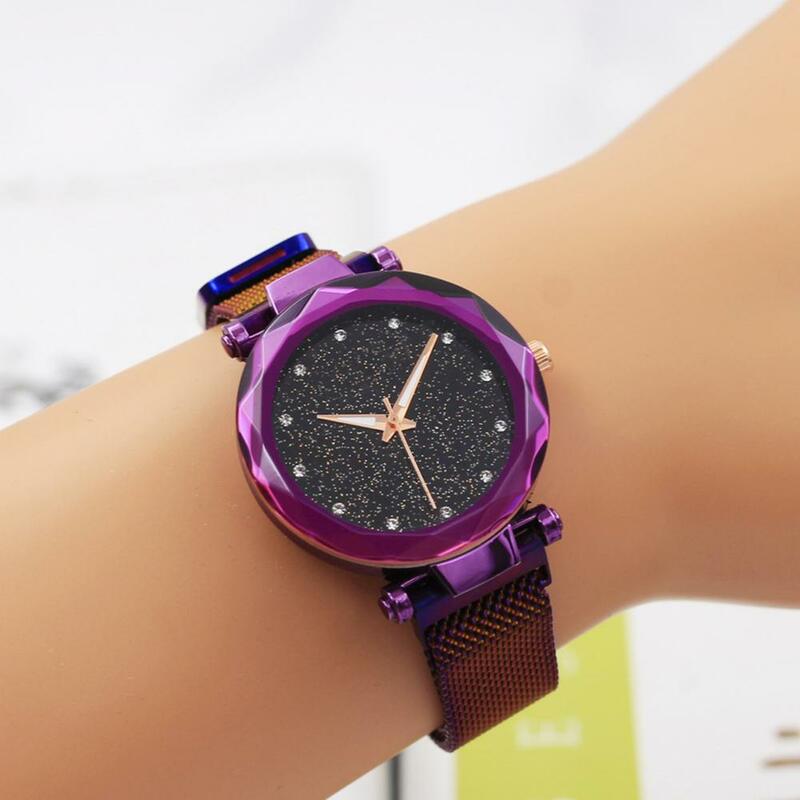 Zegarek z mechanizmem kwarcowym elegancki zegarek damski z kryształu górskiego z mechanizmem kwarcowym minimalistyczna metalowa obudowa moda biżuteria dla pań