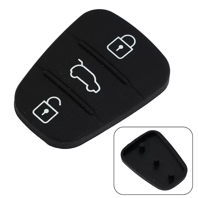 Cubierta de botón de llave negra, 3 botones para Hyundai I10, I20, I30, plástico, 1 funda de mando a distancia, reemplazo de alta calidad