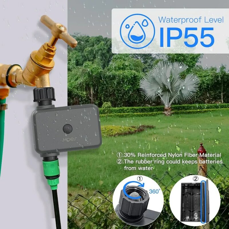 Moes Smart Tuya Bluetooth таймер воды задержки дождя Программируемый таймер полива с автоматическим и ручным поливом