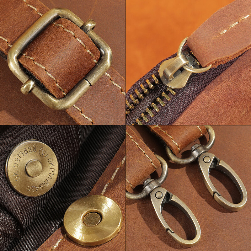 Westal-男性用本革クロスオーバーバッグ,ショルダーストラップ,小さな電話財布,新しいデザイナー,クレイジーな馬,2023