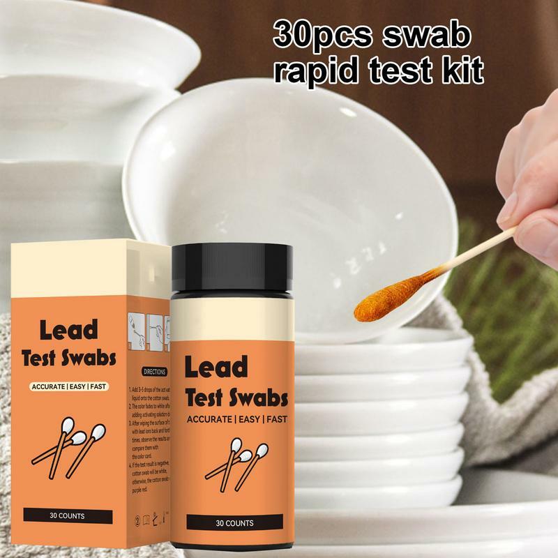 Lead Test Swabs akurat timah cek penyeka 30 Pcs hasil dalam 30 detik tes timah instan untuk dicat kayu plester logam Drywall