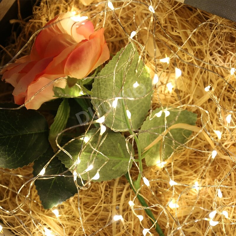 100LED filo di rame luci stringa alimentato a batteria impermeabile ghirlanda fata luce festa di nozze giardino di natale decorazione della casa