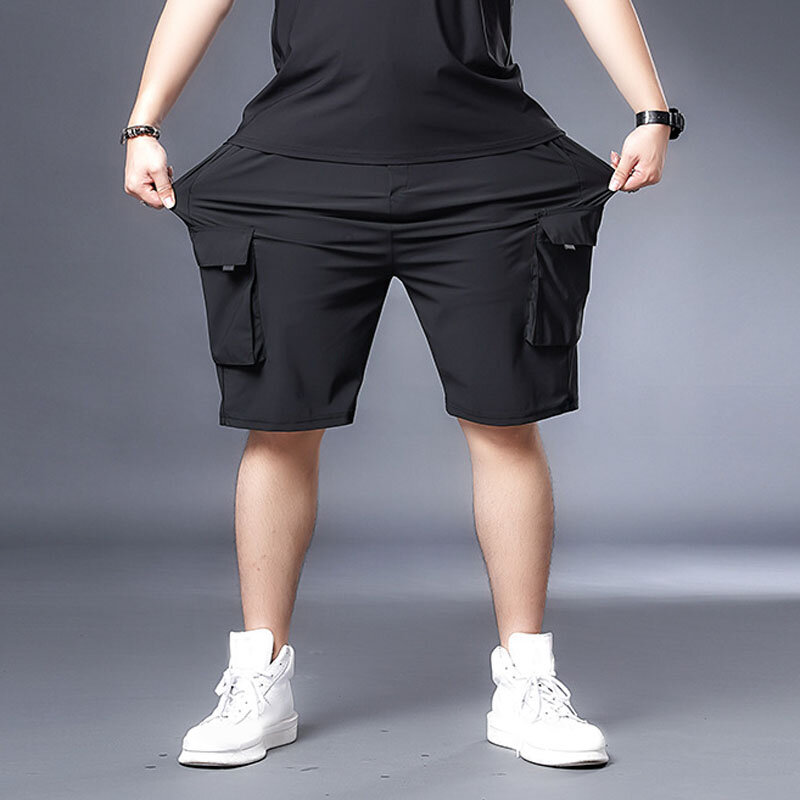 140kg verão calções oversize 5xl 6xl estilo fino elástico cintura solta shorts