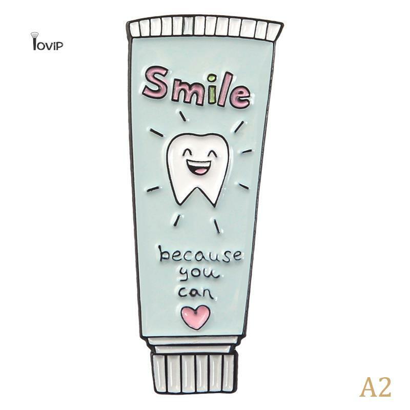 Kreatywne broszki z motywem kreskówkowym urocza szczoteczka do zębów emaliowane szpilki do klapy akcesoria do zębów biżuteria dla lekarza